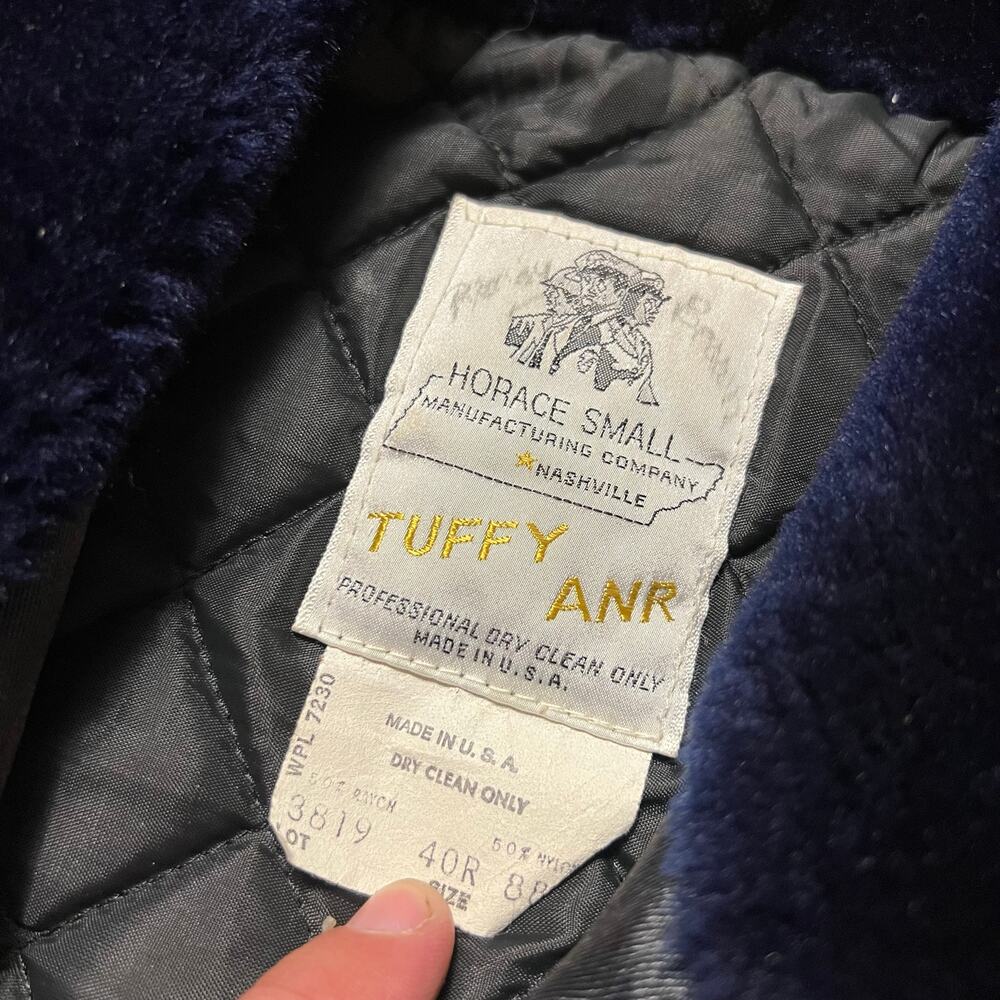 VINTAGE Horace Small Police Tuffy Jacket Size 40R Sherpa Collar Black Bomber - Picture 5 of 8